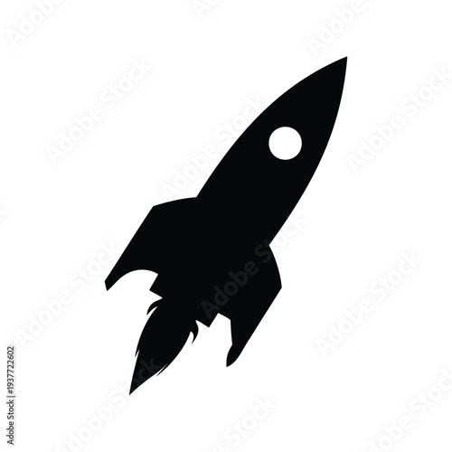 rocket in space silhouette vector illustration, Futuristic rocket launch silhouette vector illustration showcasing space exploration and innovation