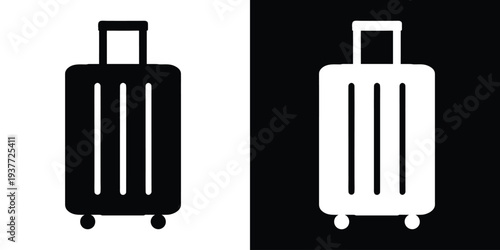 Suitcase icon. Luggage silhouette vector. Travel luggage icon
