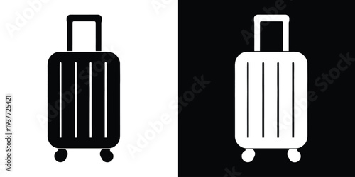 Suitcase icon. Luggage silhouette vector. Travel luggage icon