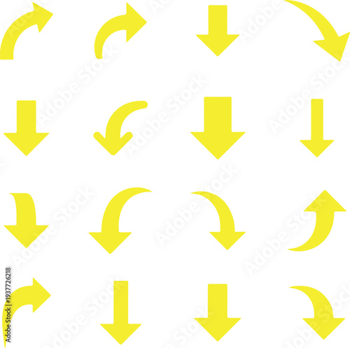 Free Download Yellow directional arrows set - GFXLoad