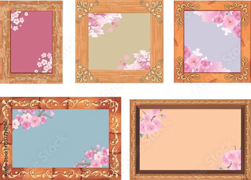 春の桜フレーム枠セット