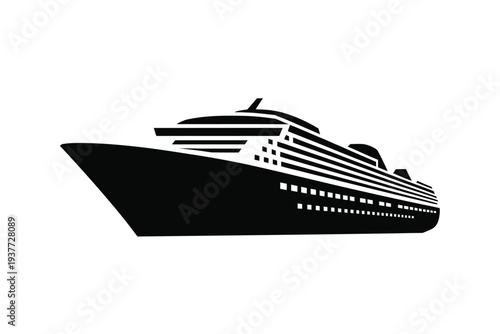 Black and white cruise ship ocean liner travel