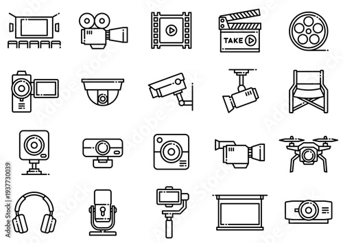 カメラ・動画アイコン04　Cameras, Photography, and Video Icons