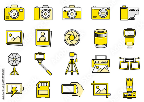 カメラ・動画アイコン03　Cameras, Photography, and Video Icons