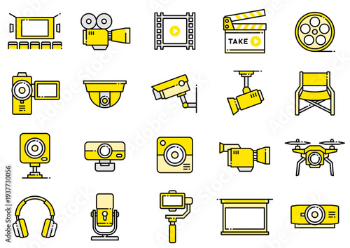 カメラ・動画アイコン06　Cameras, Photography, and Video Icons