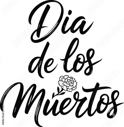 Dia de los Muertos typography Mexican day of the dead lettering