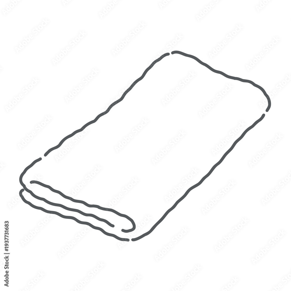 Fototapeta premium 乾いたタオル・フェイスタオルのイラスト(汗拭き・熱中症対策グッズ)