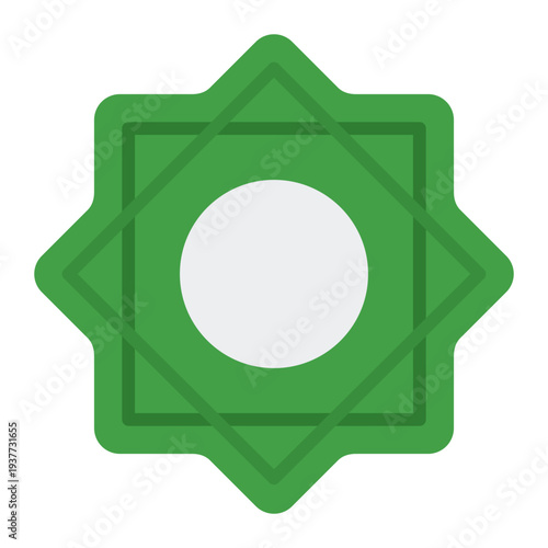 Rub el hizb Flat icon. Islamic star symbol. Quran section marker Flat icon