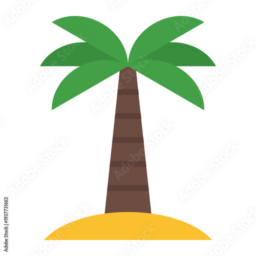Palm tree Flat icon. Desert oasis symbol. Middle eastern Islamic culture Flat icon