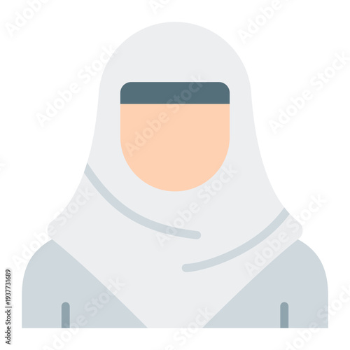 Muslimah Flat icon. Islamic woman symbol. Muslim female character Flat icon