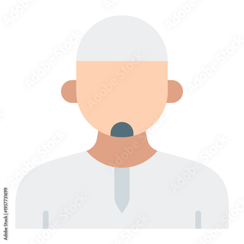 Muslim Flat icon. Islamic believer symbol. Ramadan religious identity Flat icon