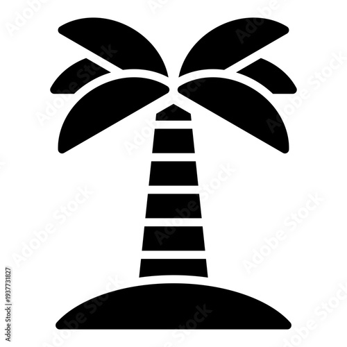 Palm tree glyph icon. Desert oasis symbol. Middle eastern Islamic culture glyph icon