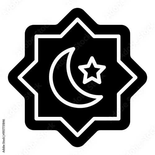 Islam glyph icon. Islamic religion symbol. Muslim faith culture glyph icon