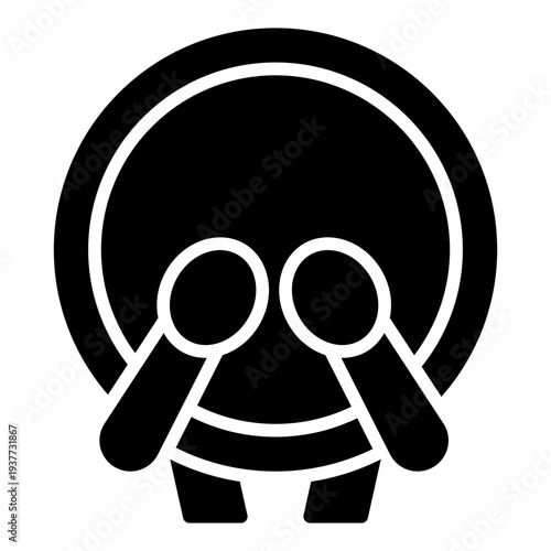 Drum glyph icon. Islamic celebration drum symbol. Ramadan tradition music glyph icon