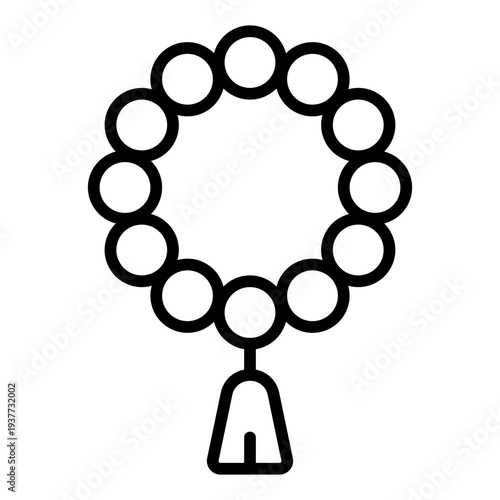 Tasbih Line icon. Prayer beads symbol. Islamic dhikr worship Line icon