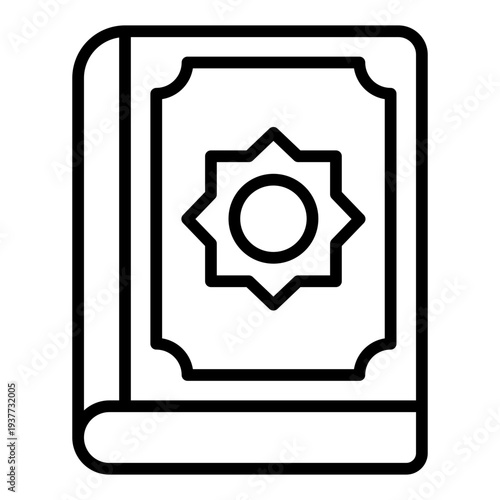 Qibla Line icon. Kaaba direction symbol. Muslim prayer orientation Line icon