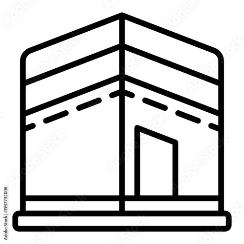 Kaaba Line icon. Holy mosque symbol. Islamic pilgrimage and prayer Line icon