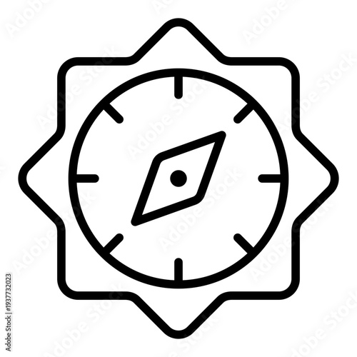 Compass Line icon. Qibla direction symbol. Muslim prayer navigation Line icon