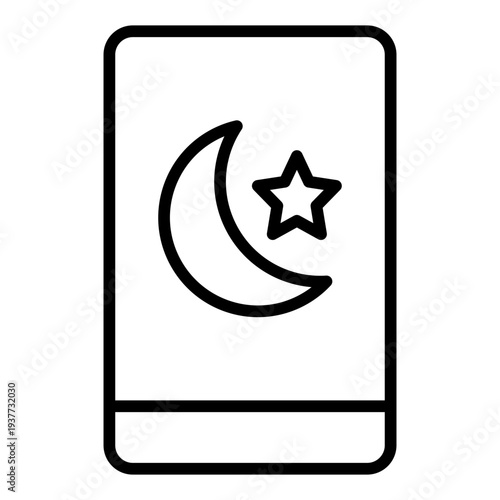 App Line icon. Islamic prayer application symbol. Ramadan and Muslim lifestyle Line icon