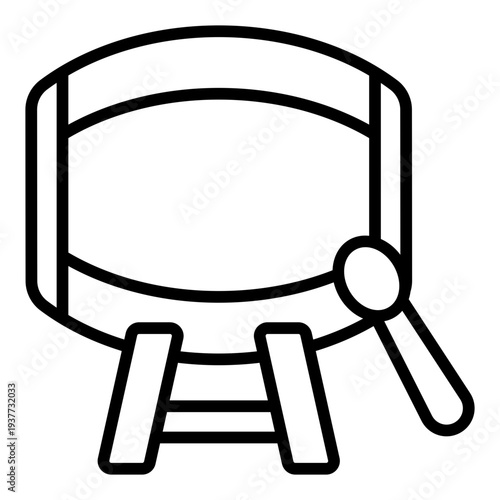 Bedug Line icon. Traditional Ramadan drum symbol. Islamic prayer time announcement Line icon