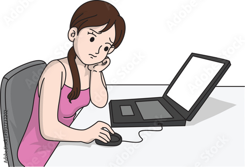 Young woman smiling while using a laptop computer at home for online study or work