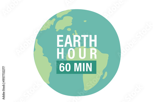 Earth Hour 60 minutes without electricity. Vector illustration
