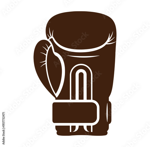 Brown boxing glove on white background for sports and fitness concepts