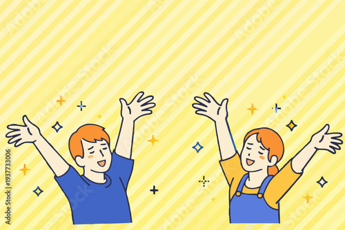 Happy People Raising Hands