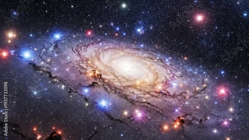 A beautiful spiral with countless stars shining brightly in deep space.