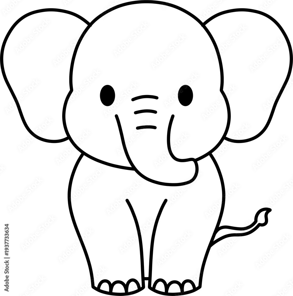 Obraz premium 코끼리 흑백
