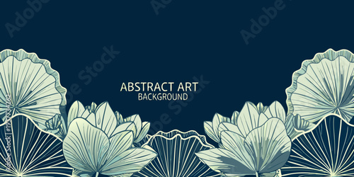 Elegant floral arrangement with symmetrical leaves and a dark background
