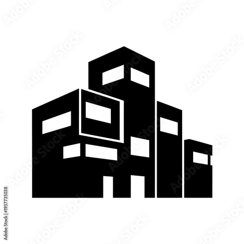 Modern Office Building Architecture Icon Design.
