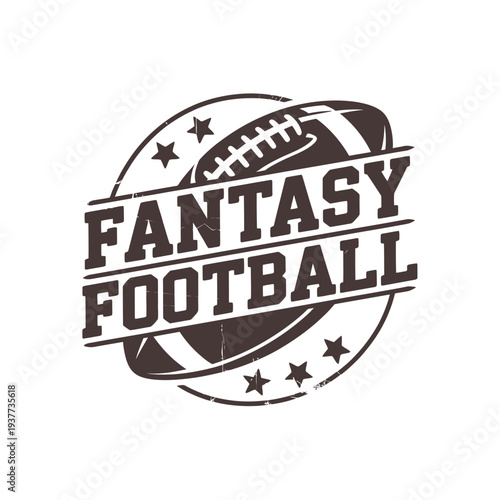 Fantasy football logo design featuring a football and star elements