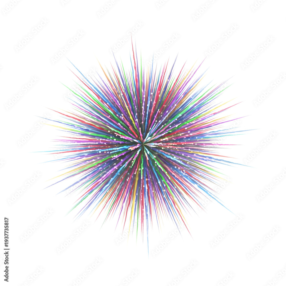 Fototapeta premium Abstract colorful starburst explosion with sparkles
