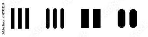 Four variations of media control icons for digital interfaces.
