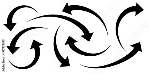 vector black arrow set clip art isolated on transparent background