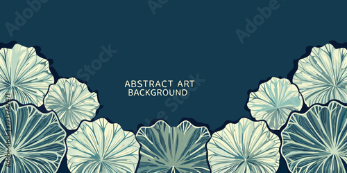 Stylized floral arrangement with a dark teal background