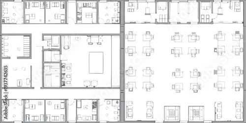 Architectural floor plan depicting office spaces and internal layout