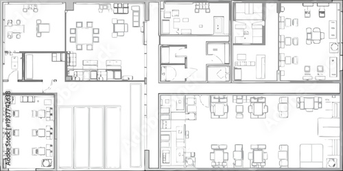 Architectural floor plan sketch of an office or commercial space
