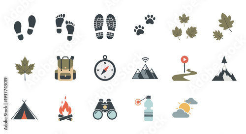 Camping Icons Set for Outdoor Adventure 1.