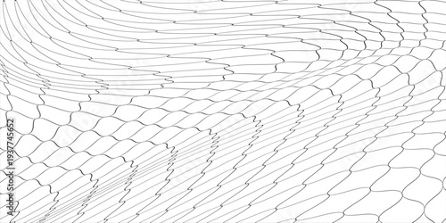 Curved net pattern. Seamless design for sportswear or equipment like soccer goals, volleyball nets, basketball hoops, hockey nets, and athletic gea