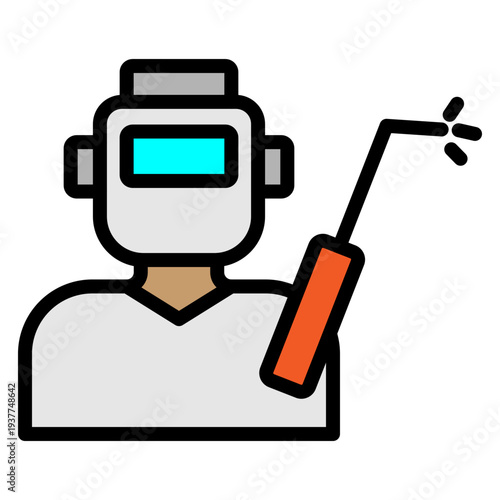 Welder Vector Filled Icon Design