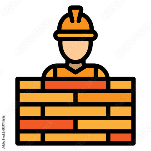 Mason Vector Filled Icon Design