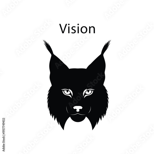Minimalist Lynx Head Silhouette with Vision Motivational Quote Wildlife Line Art Vector illustration