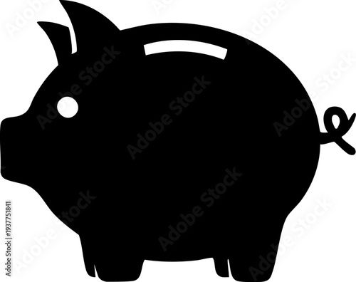 Piggy Bank Savings Finance Icon Vector