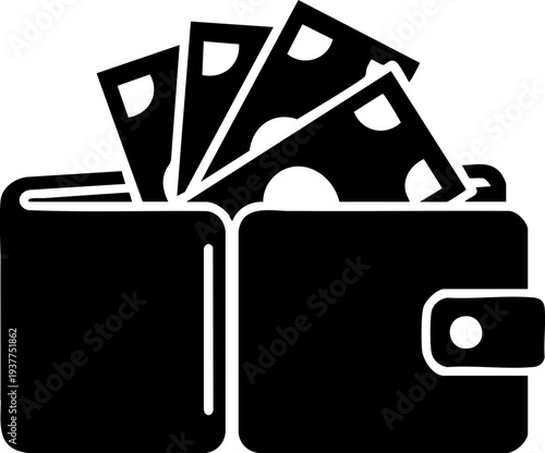 Financial Wallet Money Storage Icon Vector