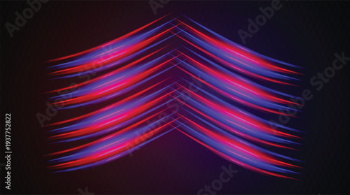 Futuristic color laser arrow shoots a gradient beam in pink, magenta, and teal, glowing with kinetic energy. 3D render illustration