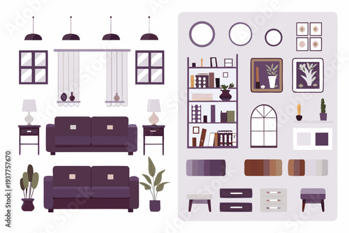 Interior design elements furniture decor and architectural components