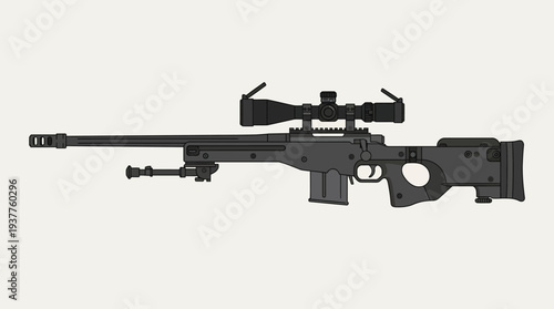 Black Sniper Rifle Gun.