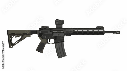 Black Modern Assault Rifle.